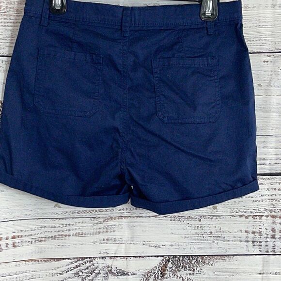 Denim Co. Shorts cargo Girls size 14 uniform Navy Blue Adjustable Length New - Picture 5 of 11